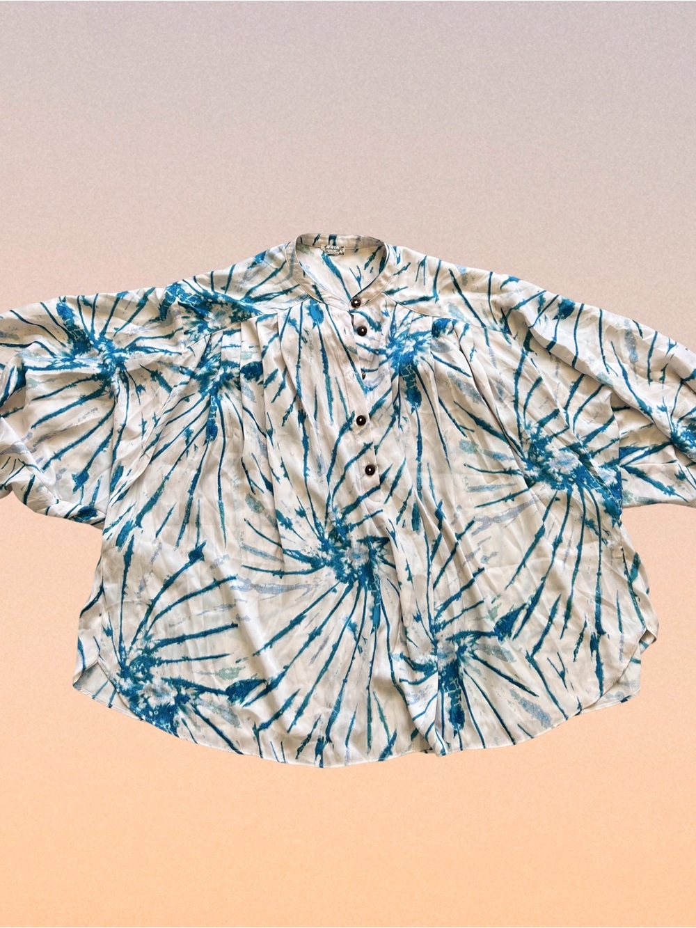 FP Intimately Free People turquoise blue light pinkish cream tie-dye set - Picture 5 of 10
